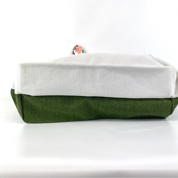 CLARINS Feed Ten Canvas Tote Bag Recycled
Floral Handle White Green - NWT - Picture 13 of 14